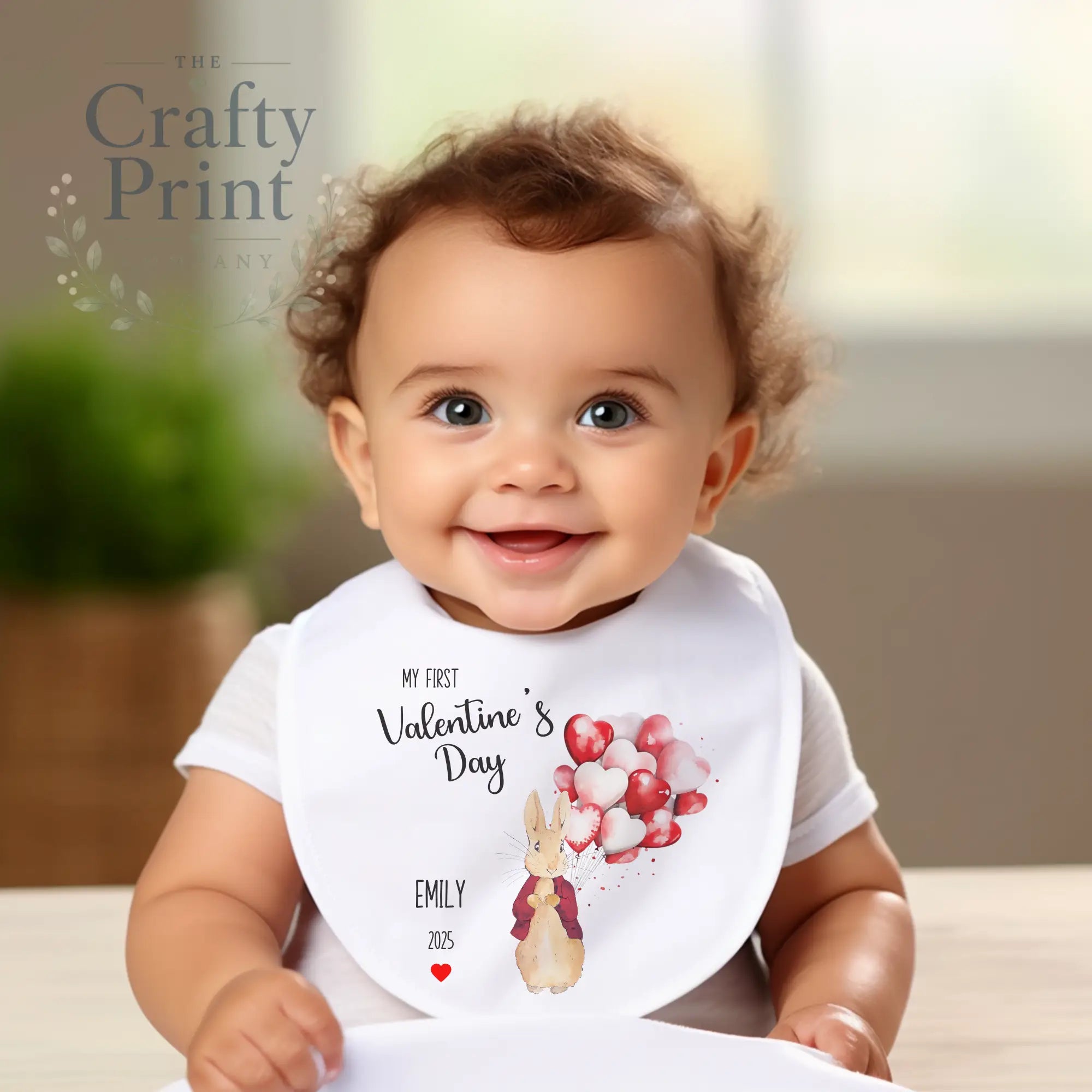 My First Valentine’s Day Personalised Peter Rabbit Baby Bib