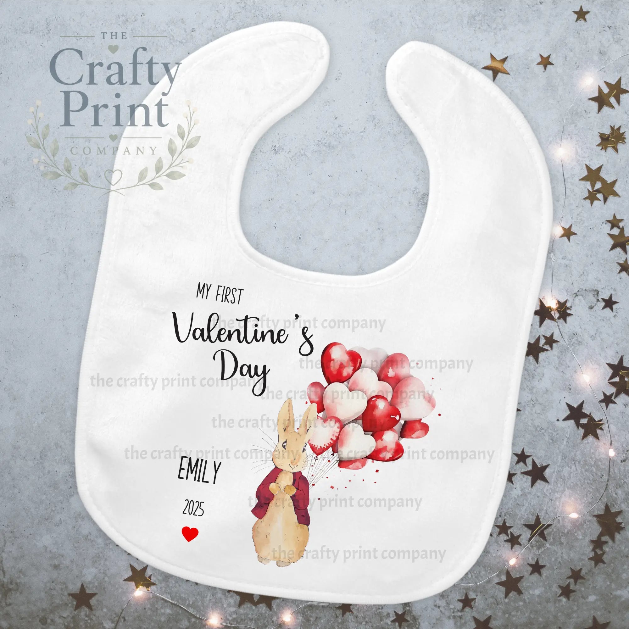 My First Valentine’s Day Personalised Peter Rabbit Baby Bib
