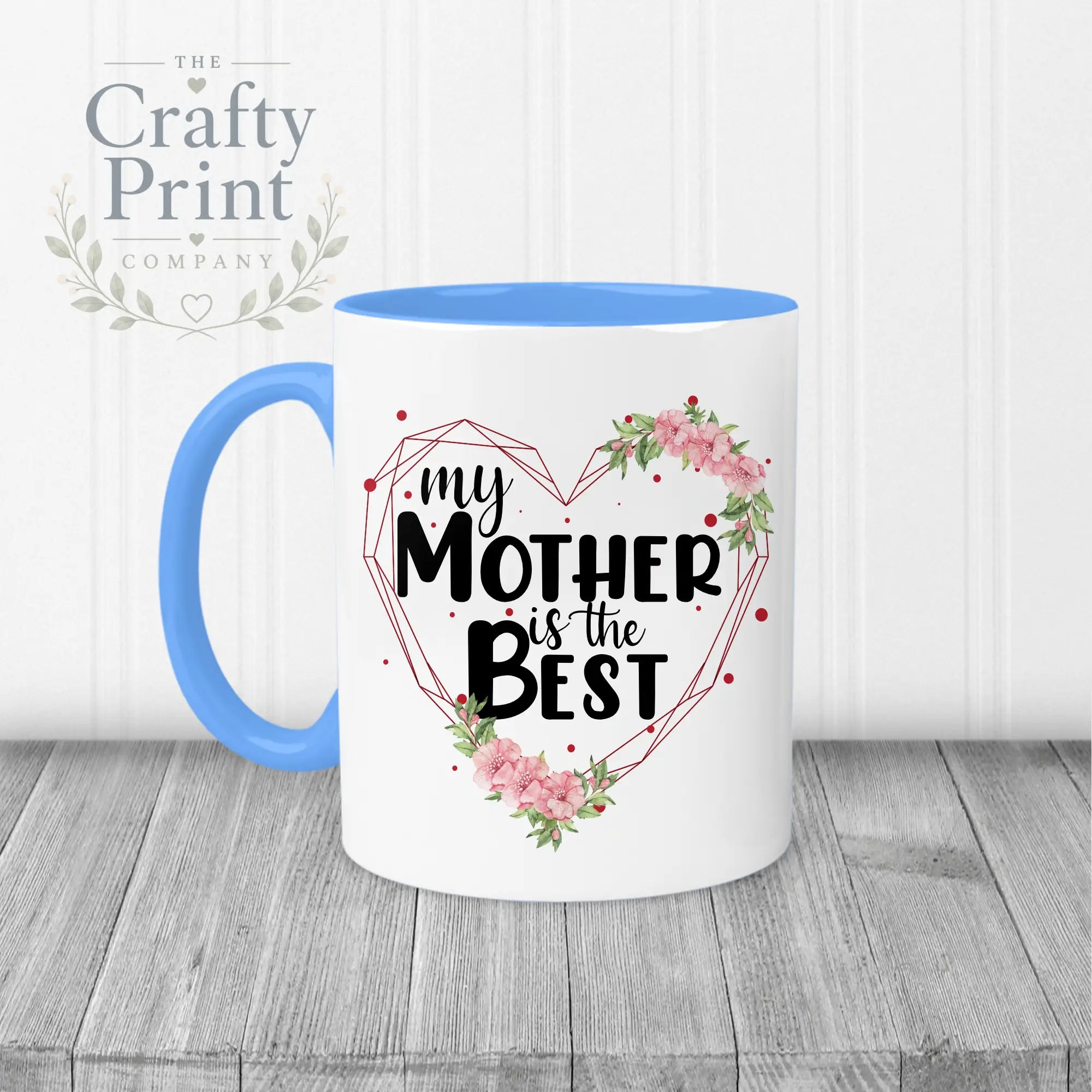 My Mother is the Best Mug - Blue Handle & Inner - Mugs
