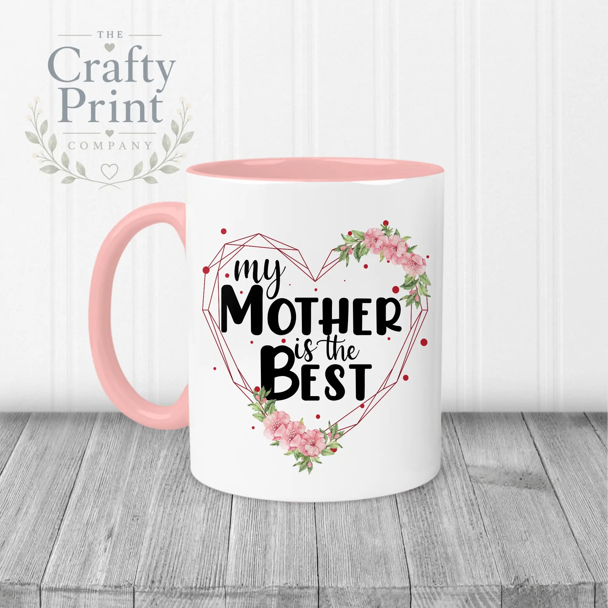 My Mother is the Best Mug - Pink Handle & Inner - Mugs