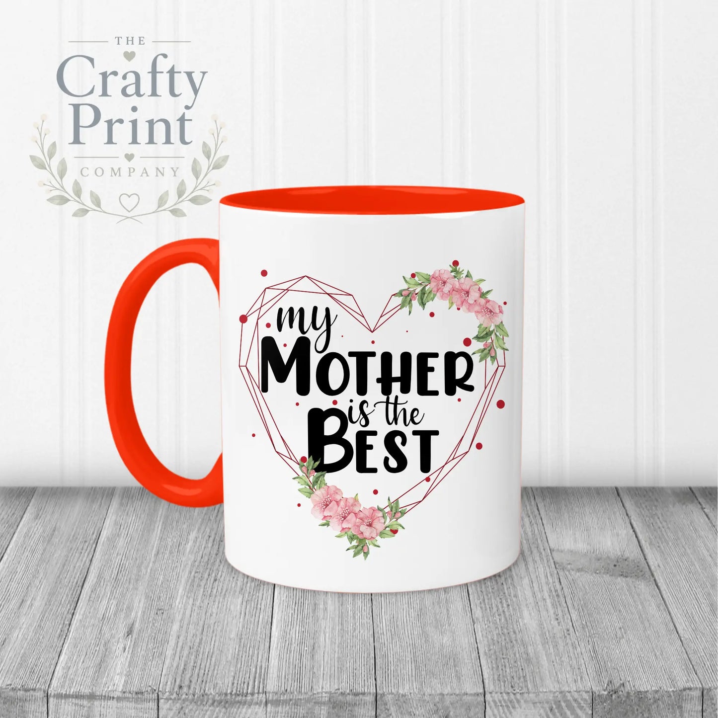 My Mother is the Best Mug - Red Handle & Inner - Mugs