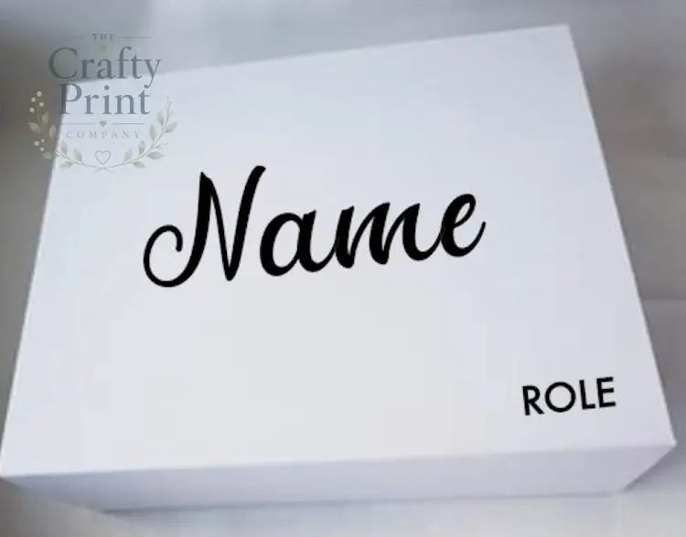 Name and Role Personalised V2 Wedding Box Vinyl Sticker