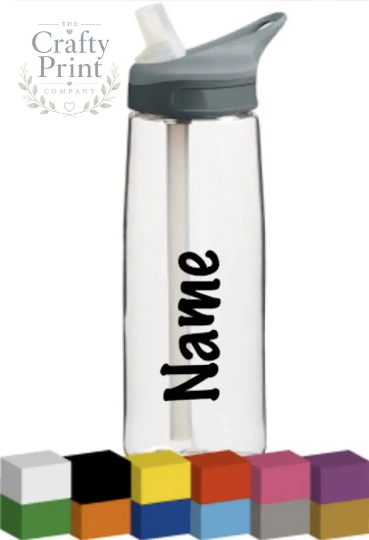 Name Personalised Bottle Vinyl Decal - Font 1 / Black