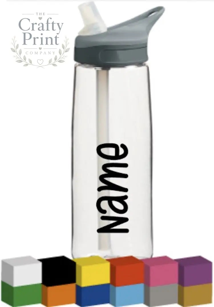 Name Personalised Bottle Vinyl Decal - Font 2 / Black