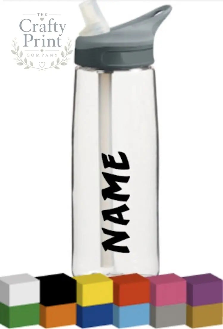 Name Personalised Bottle Vinyl Decal - Font 3 / Black