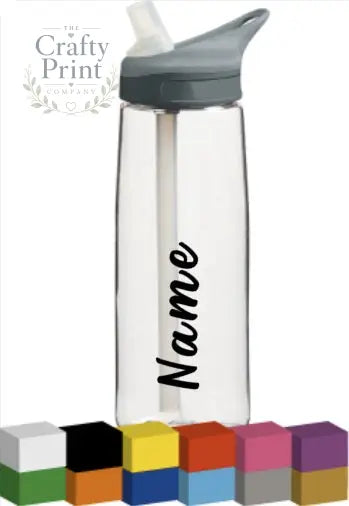 Name Personalised Bottle Vinyl Decal - Font 4 / Black