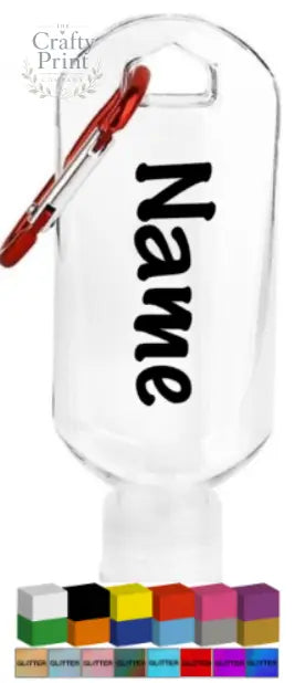 Name Personalised Vinyl for Hand Sanitiser Bottle Decal