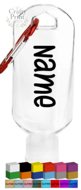 Name Personalised Vinyl for Hand Sanitiser Bottle Decal