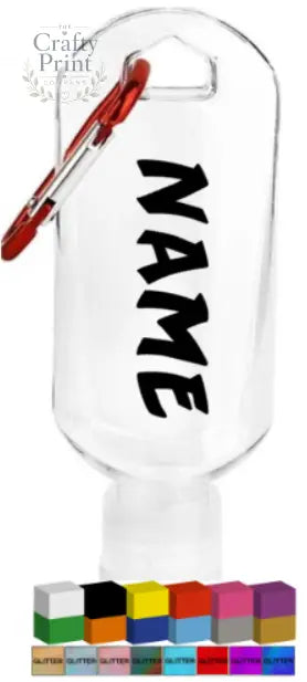 Name Personalised Vinyl for Hand Sanitiser Bottle Decal