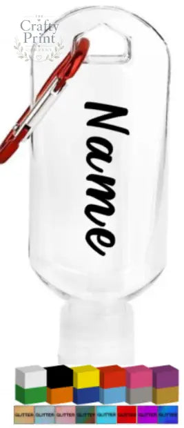 Name Personalised Vinyl for Hand Sanitiser Bottle Decal