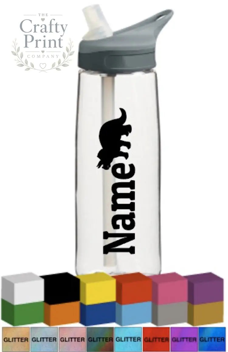 Name with Silhouette Personalised Bottle Vinyl Decal
