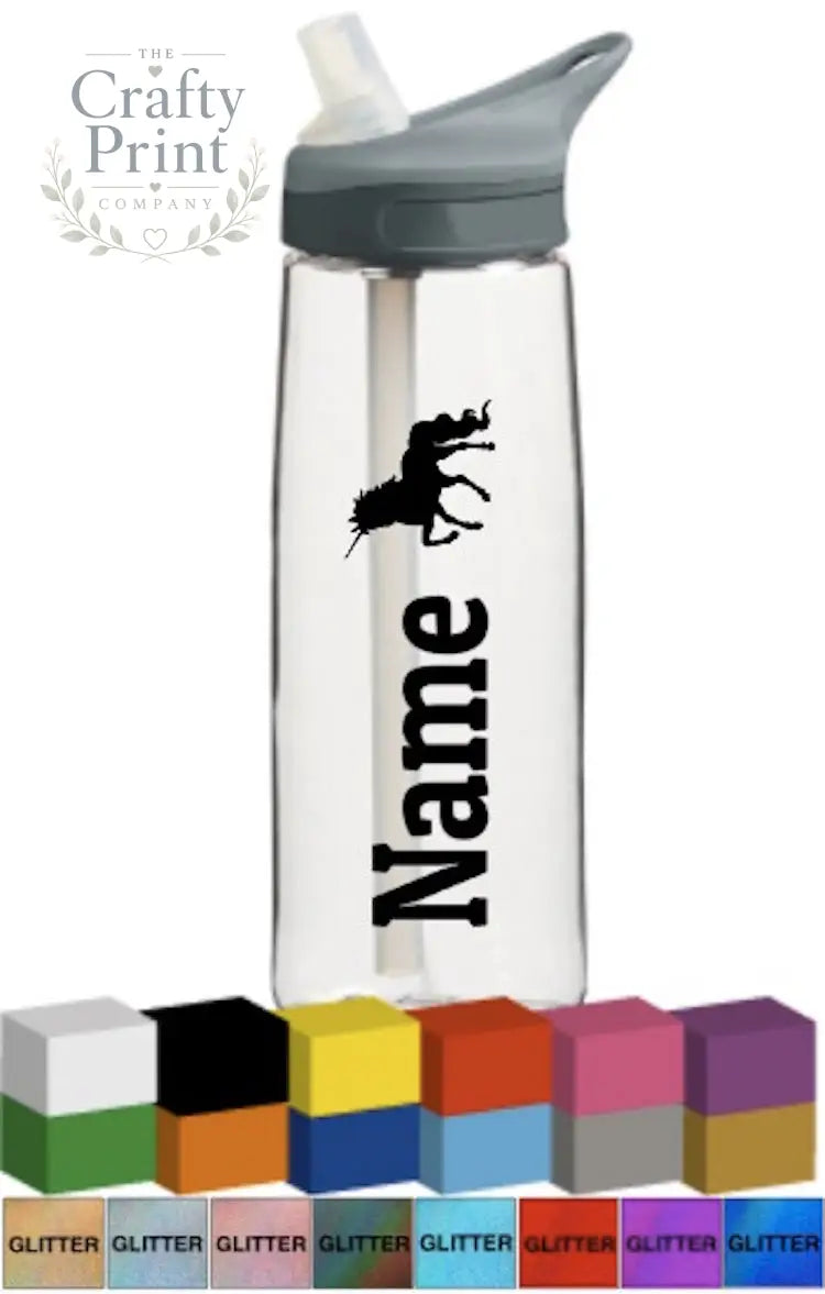 Name with Silhouette Personalised Bottle Vinyl Decal