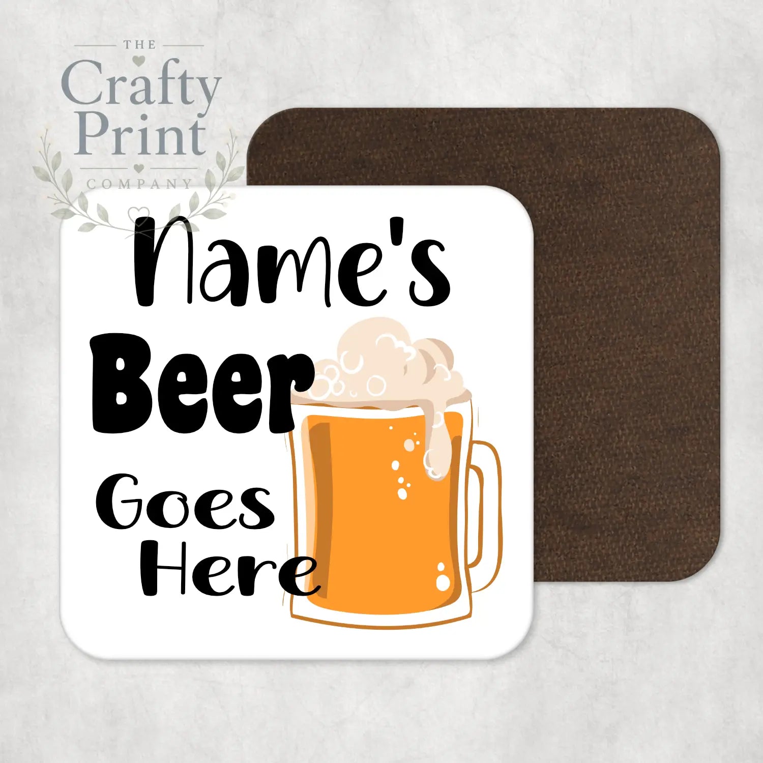 Name’s Beer Goes Here V2 Personalised Coaster - Coasters
