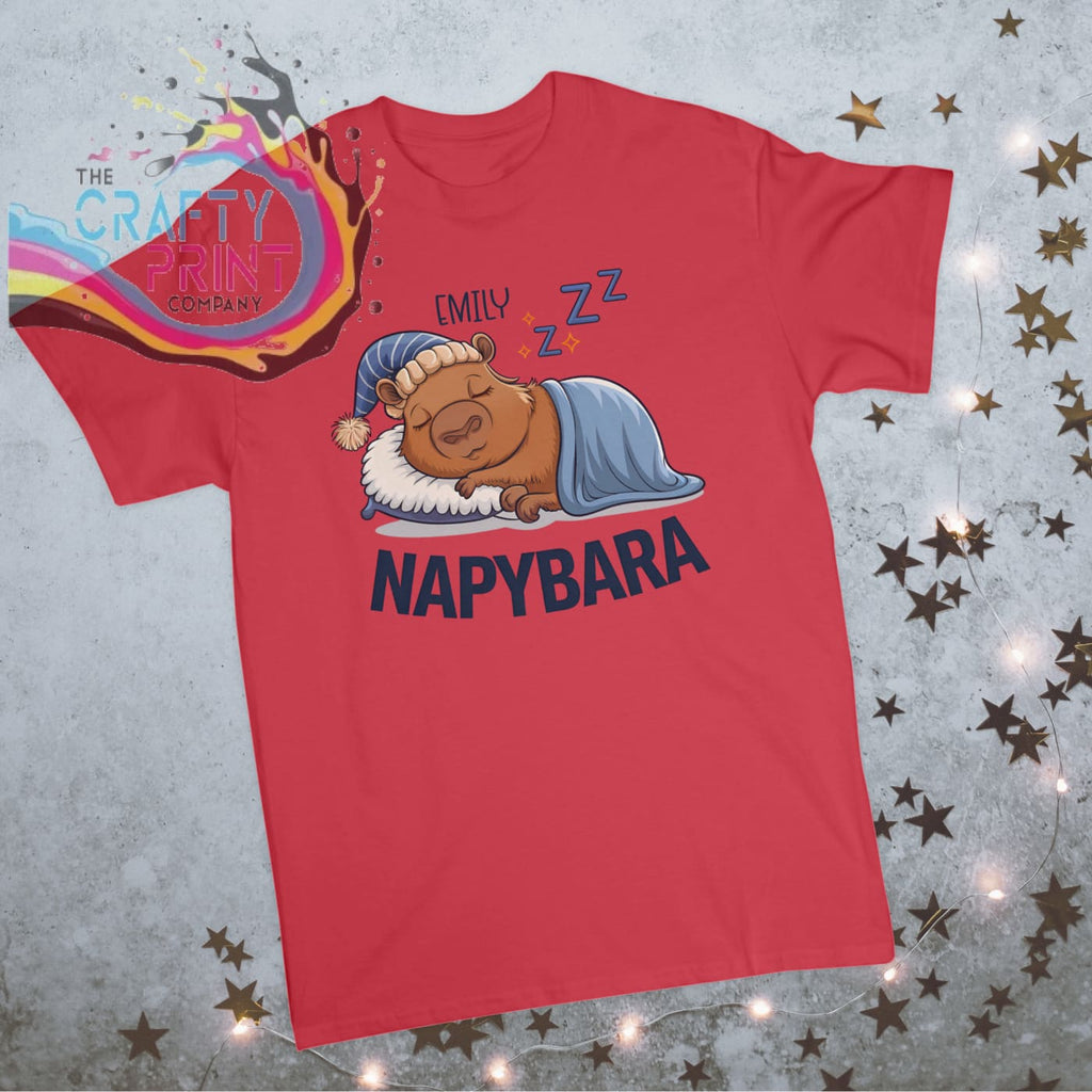 Napybara Personalised Children’s T-shirt - Red - Shirts &