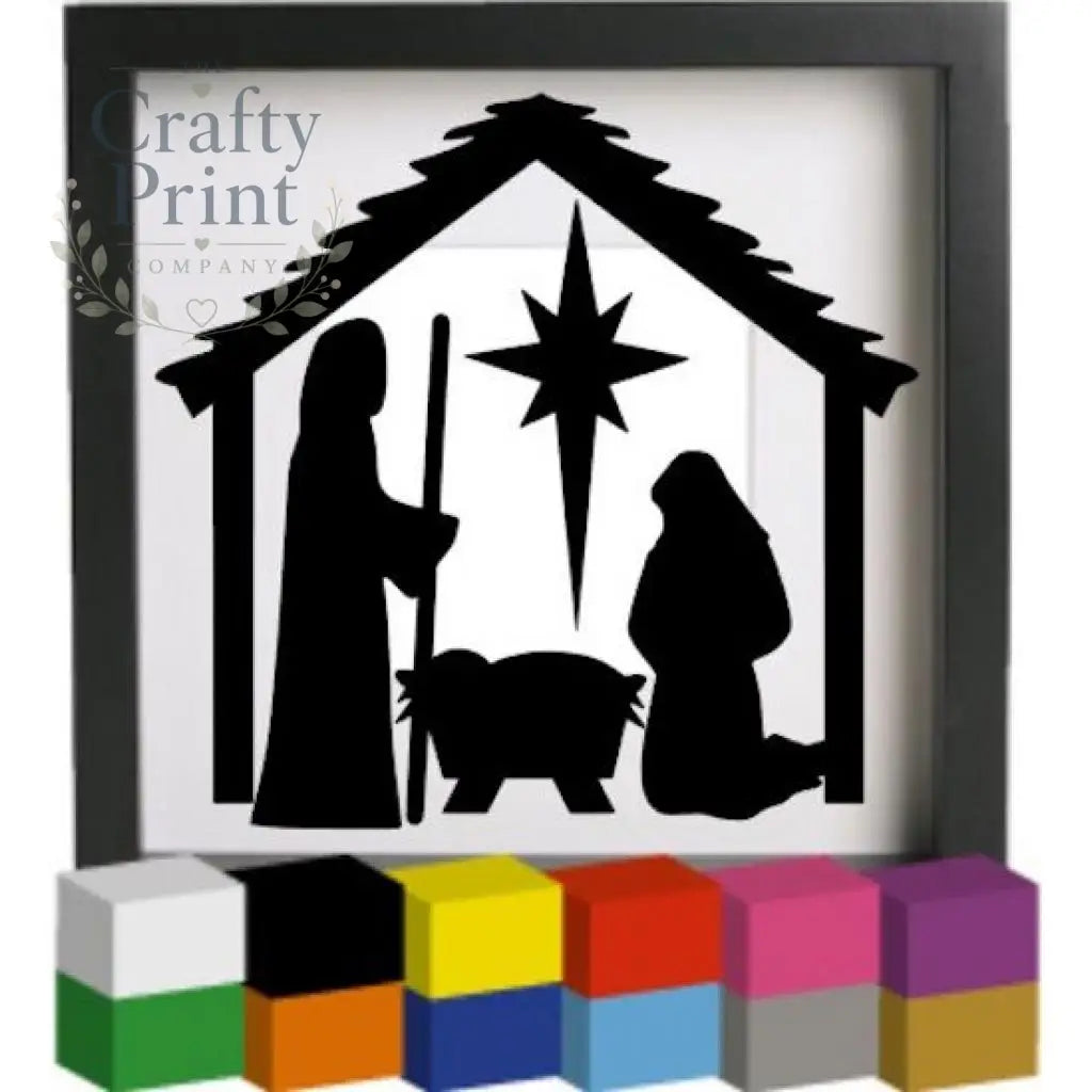 Nativity Scene Vinyl Decal Sticker - Decorative Stickers