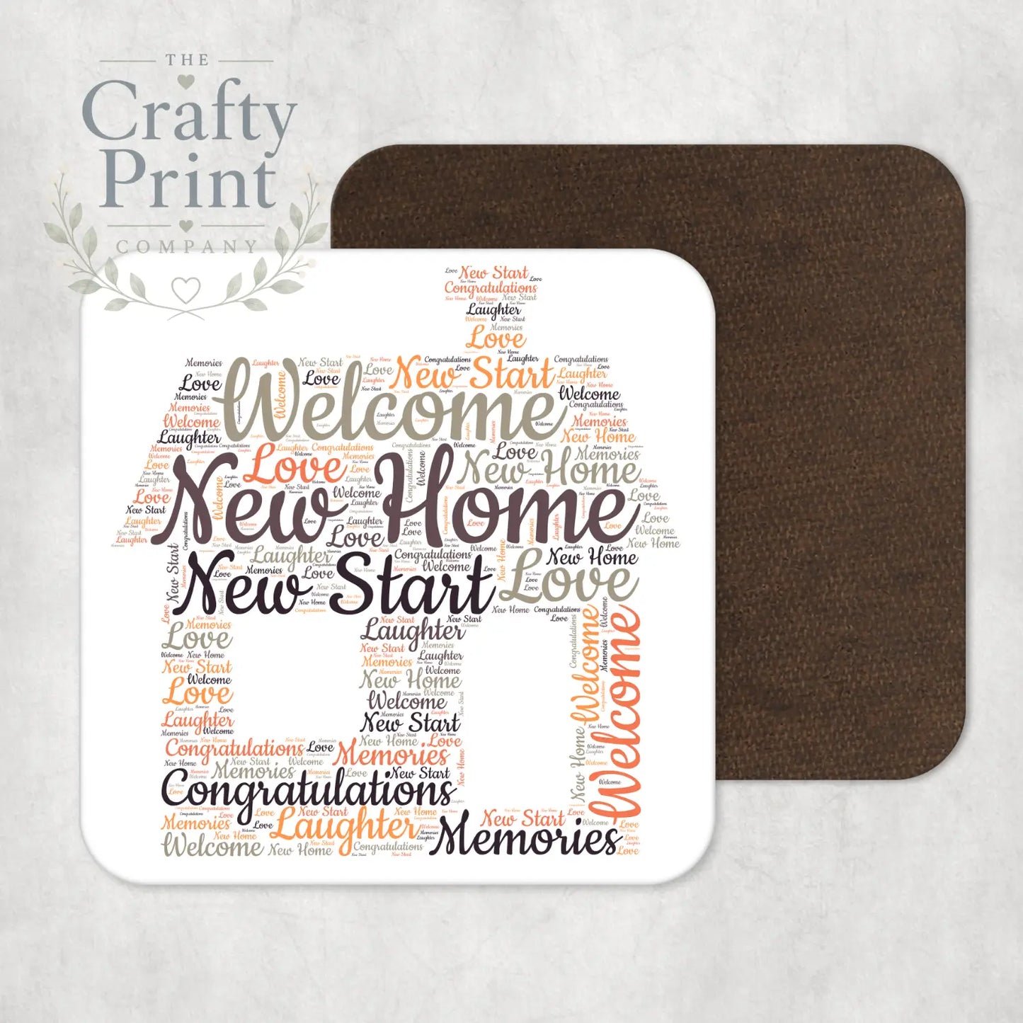 New Home Word Art Coaster - Coasters