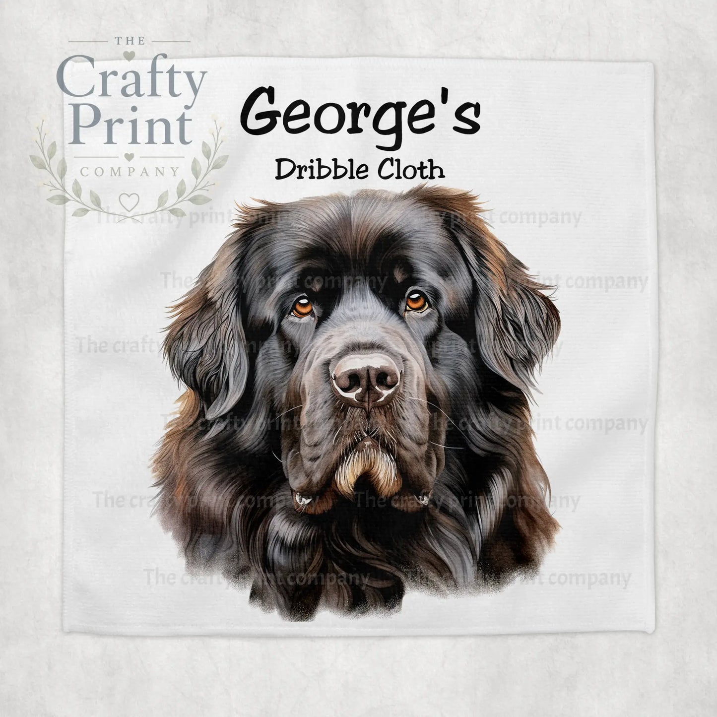 Newfoundland Dog Personalised Dribble Slobber Cloth