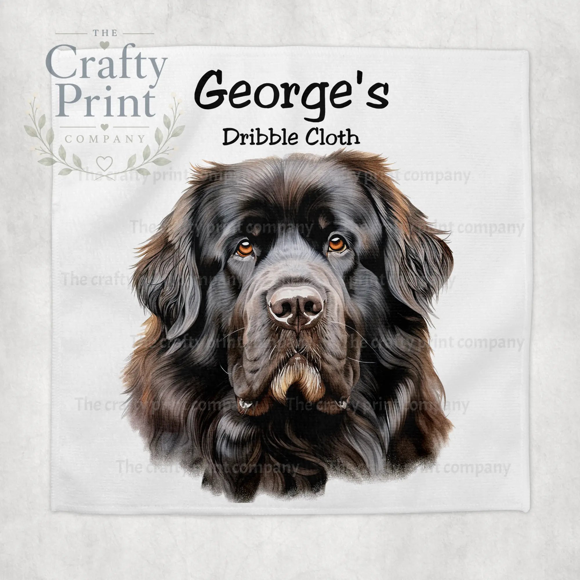 Newfoundland Dog Personalised Dribble Slobber Cloth