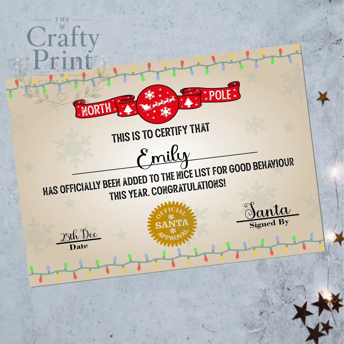North Pole Santa Nice List Certificate - Posters Prints &