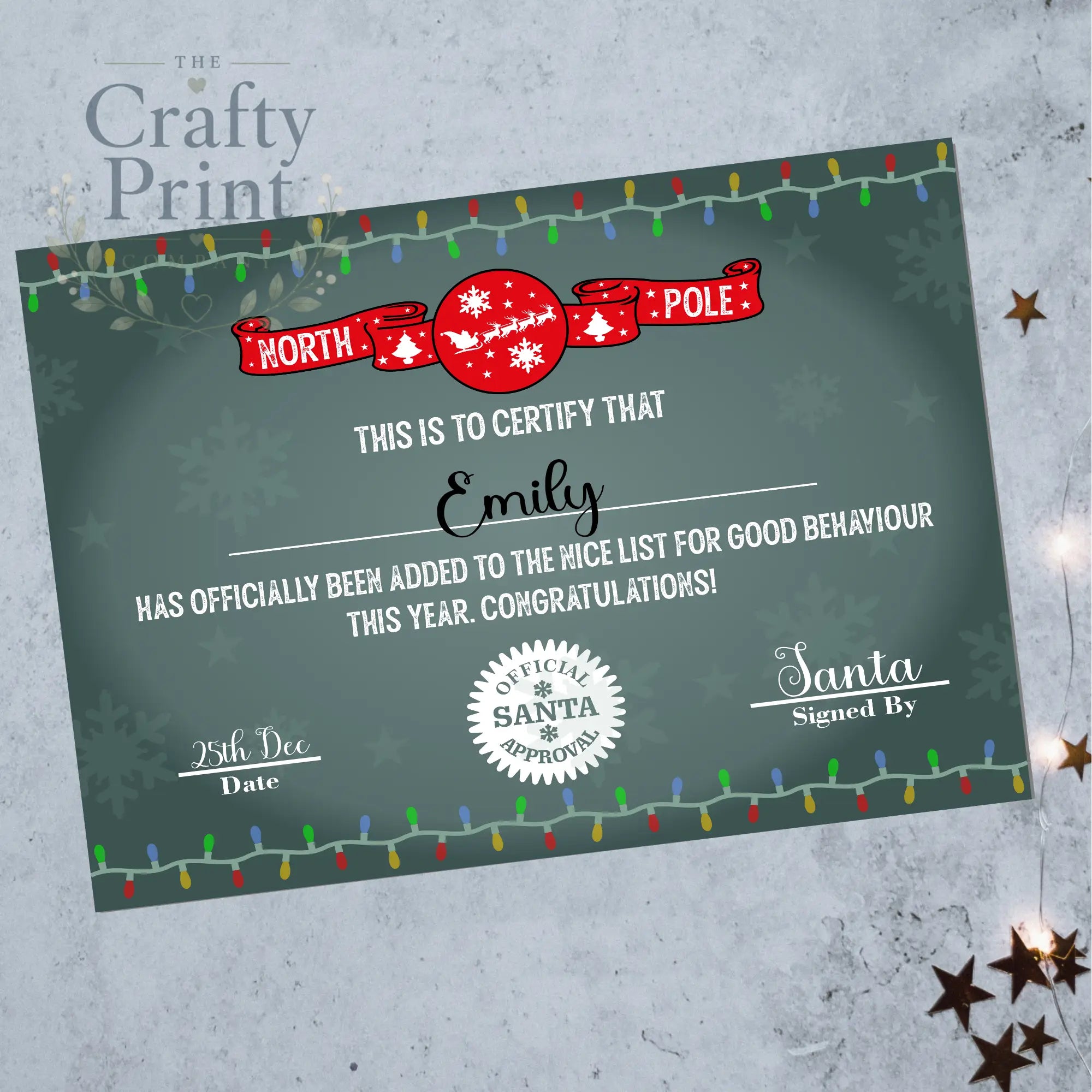 North Pole Santa Nice List Certificate - V2 - Posters