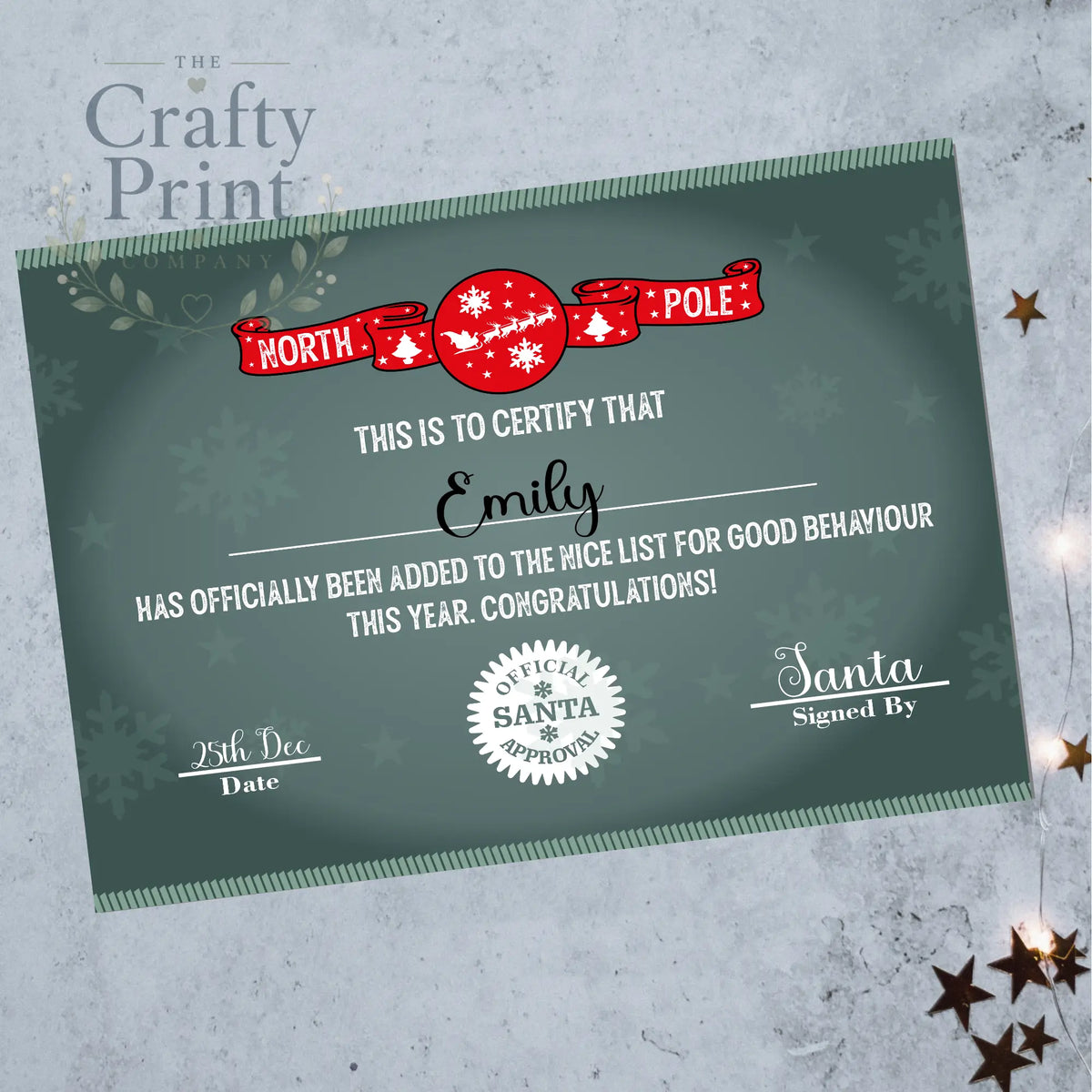 North Pole Santa Nice List Certificate - V3 - Posters