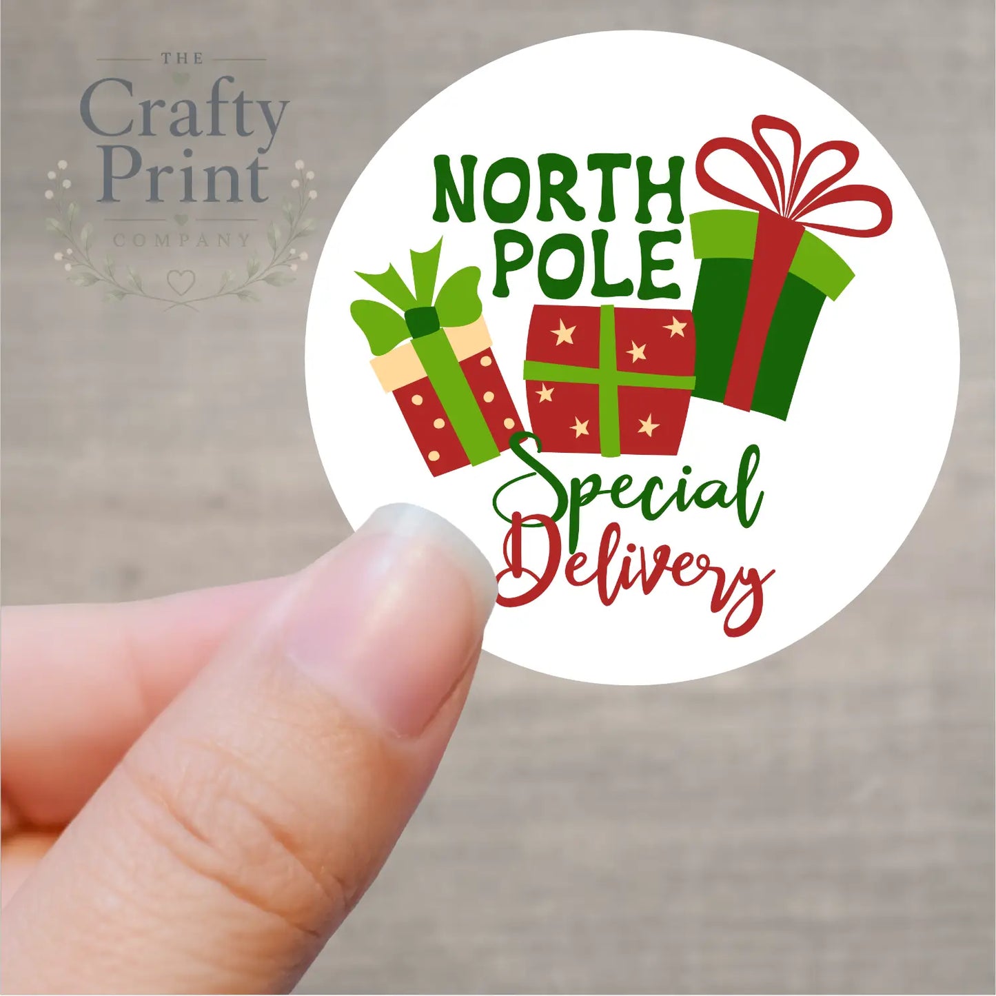 North Pole Special Delivery Printed Sticker - Decorative