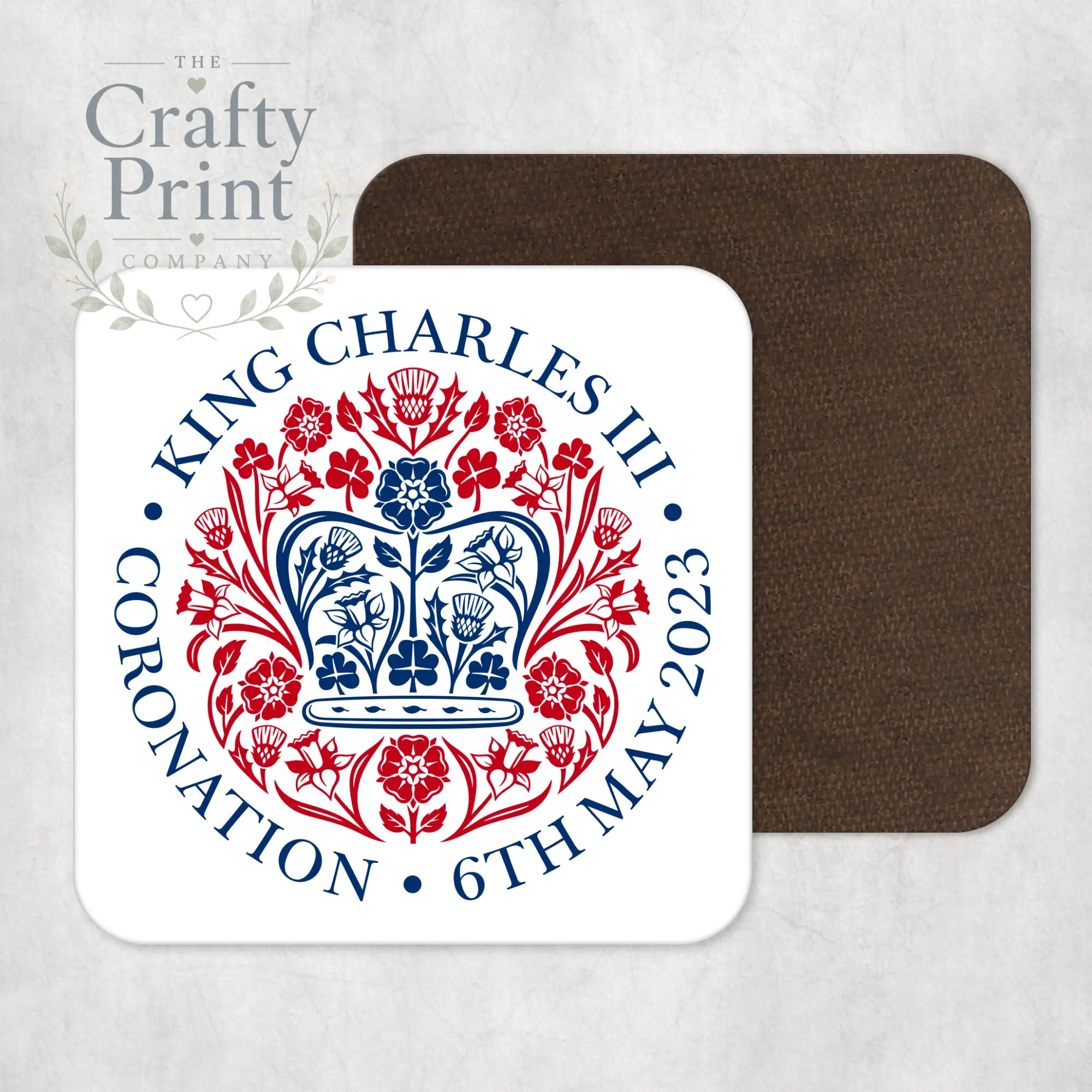 Official King Charles III Coronation Logo Coaster - English