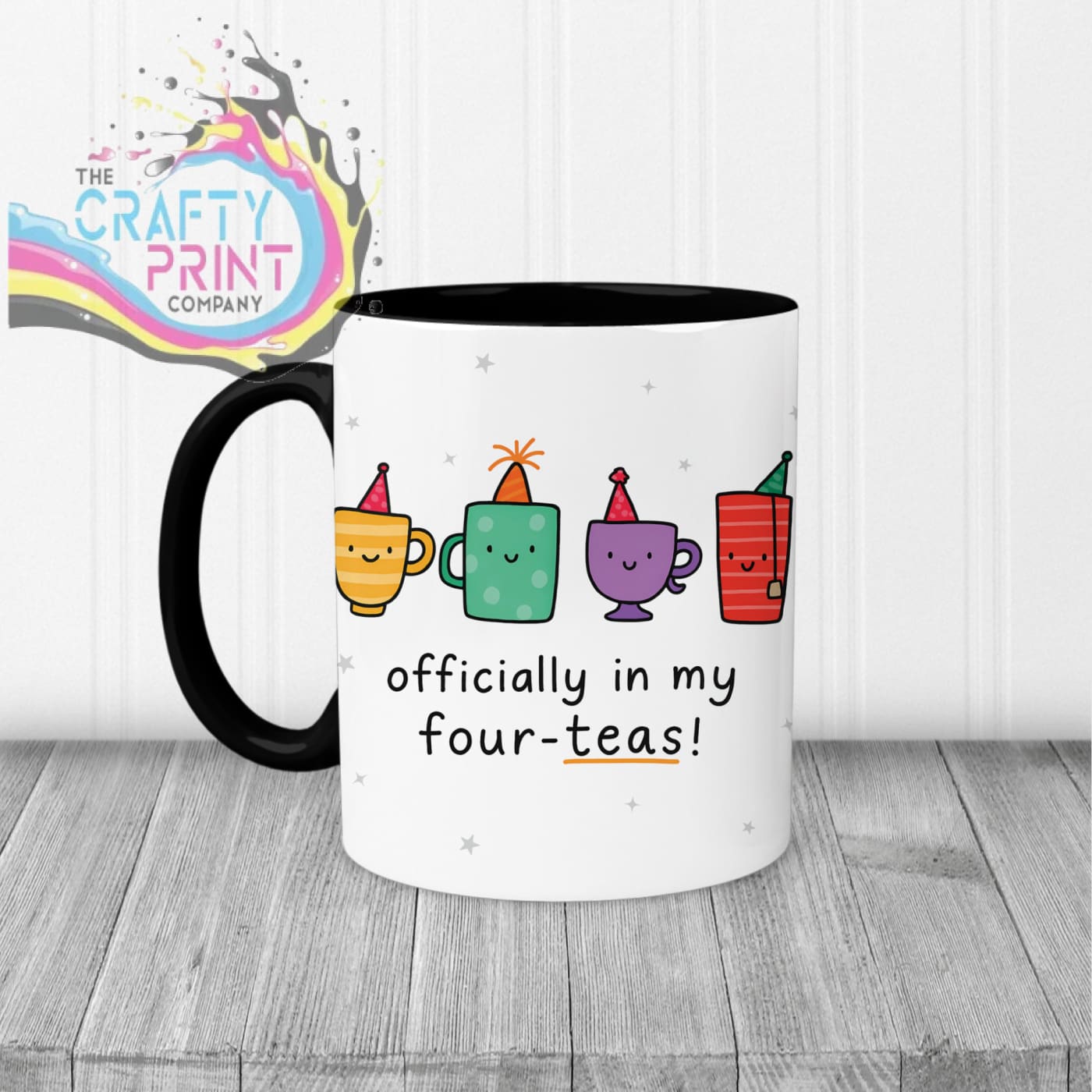 Officially in my Four-Teas Mug - Black Handle & Inner - Mugs