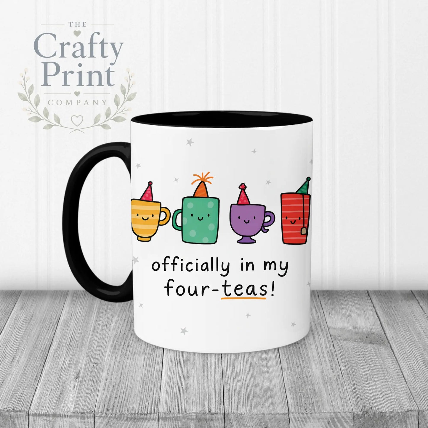 Officially in my Four-Teas Mug - Black Handle & Inner - Mugs