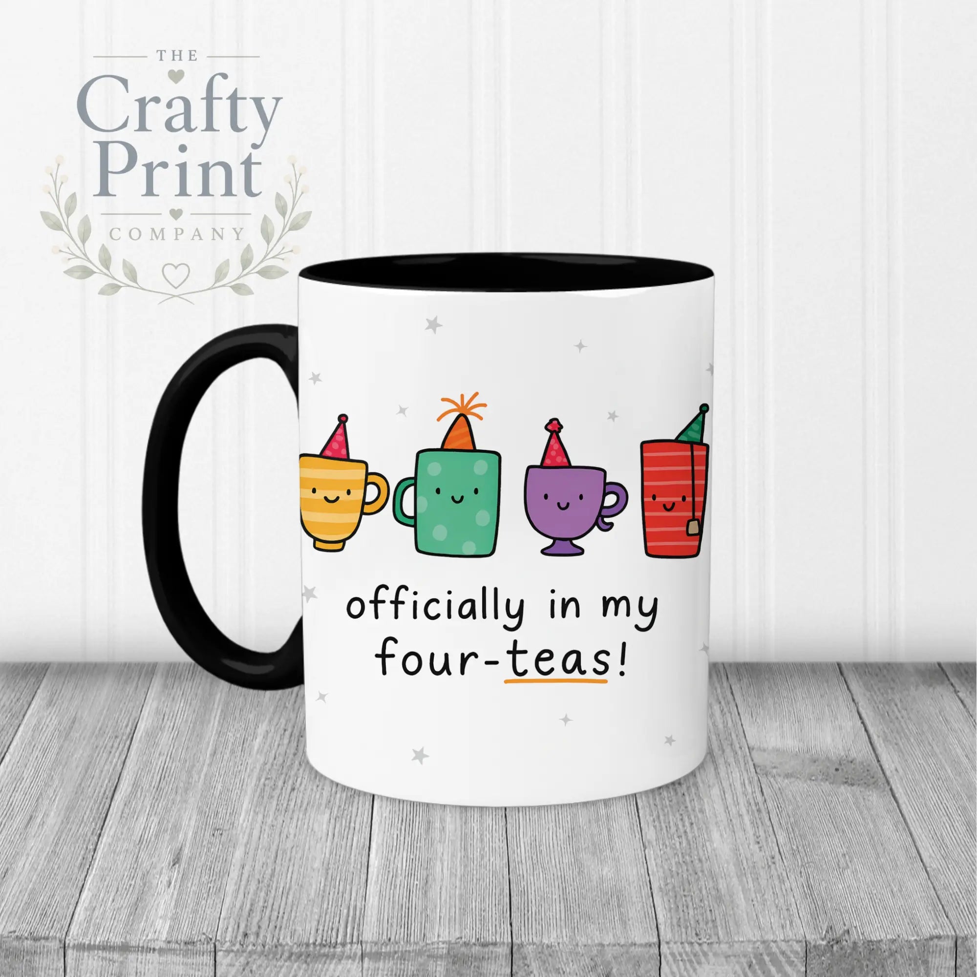 Officially in my Four-Teas Mug - Black Handle & Inner - Mugs