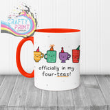 Officially in my Four-Teas Mug - Red Handle & Inner - Mugs