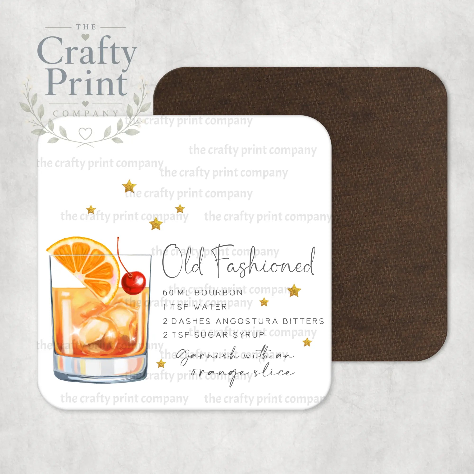 Old Fashioned Cocktail Recipe Coaster - Coasters