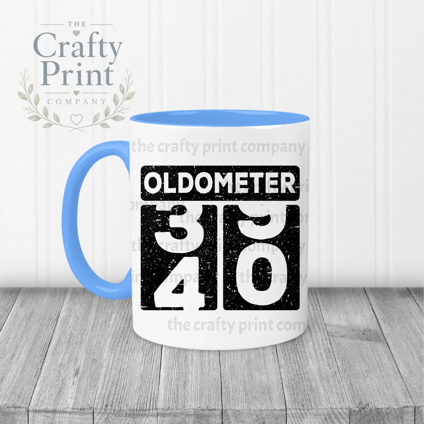Oldometer 40th Birthday Mug - Blue Handle & Inner - Mugs
