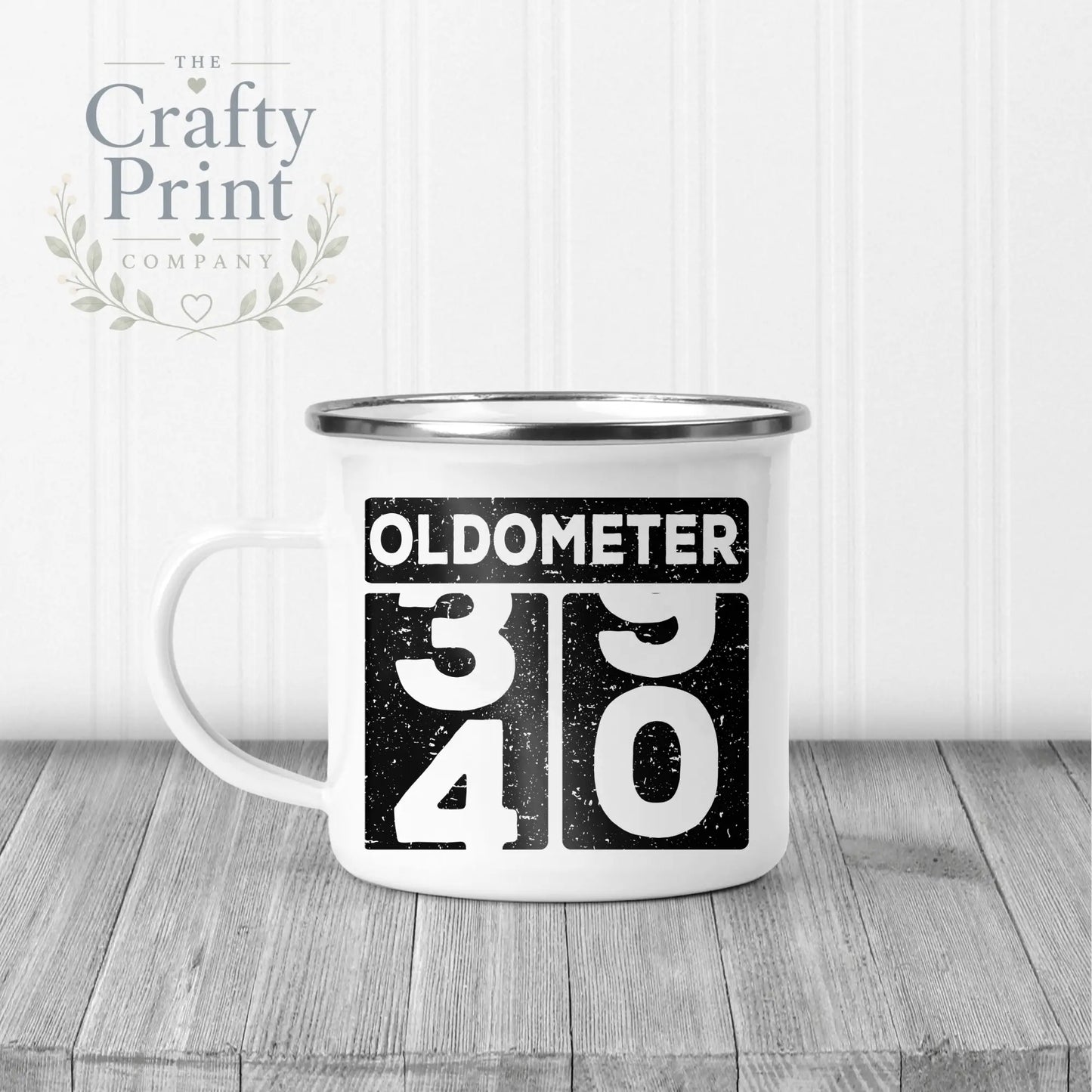 Oldometer 40th Birthday Mug - Enamel - Mugs