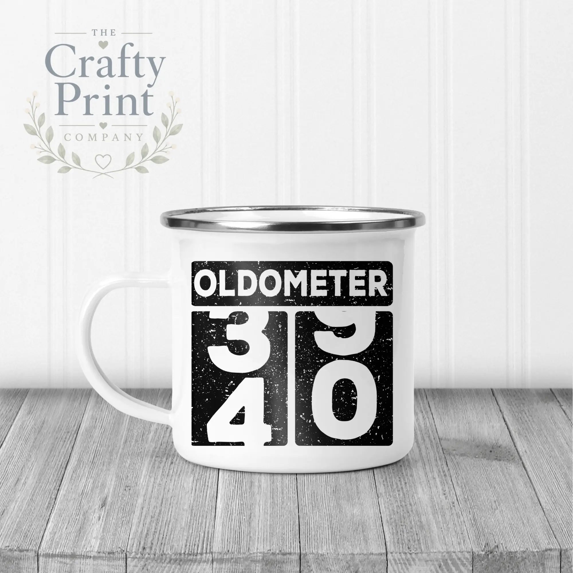 Oldometer 40th Birthday Mug - Enamel - Mugs