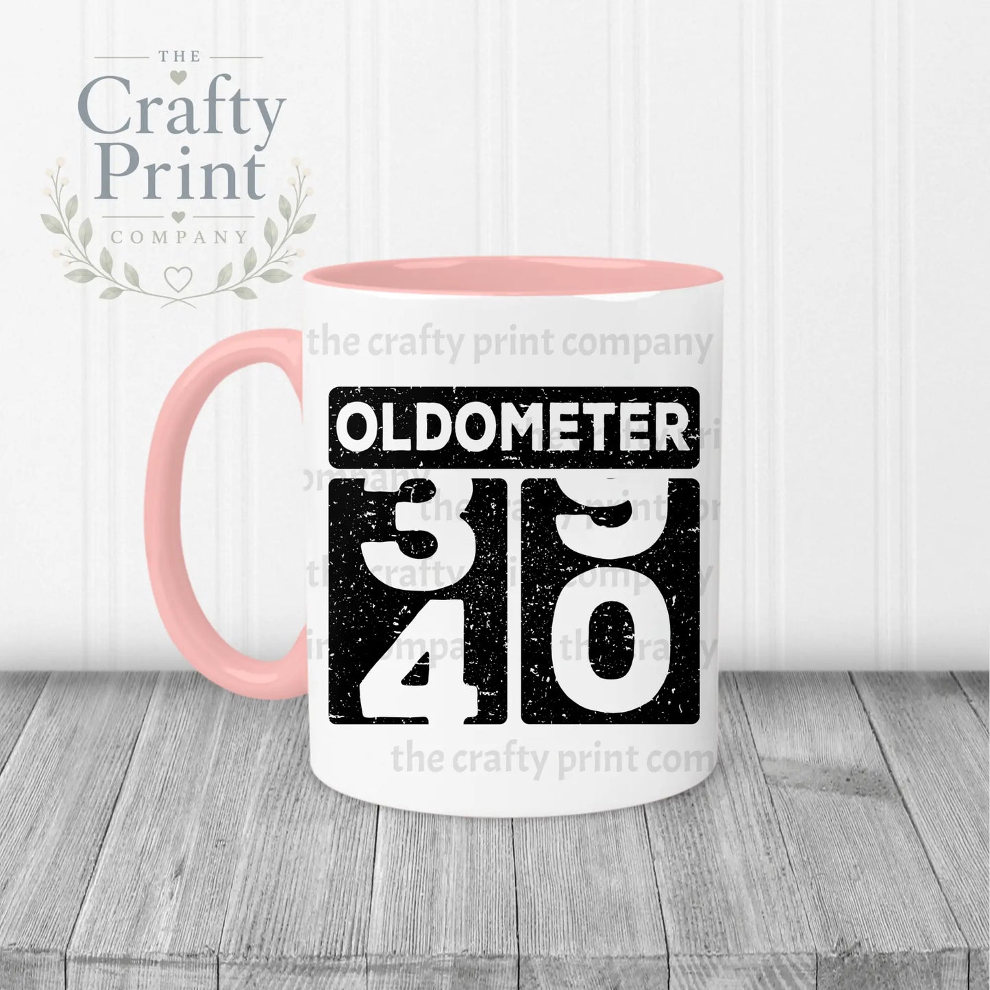 Oldometer 40th Birthday Mug - Pink Handle & Inner - Mugs