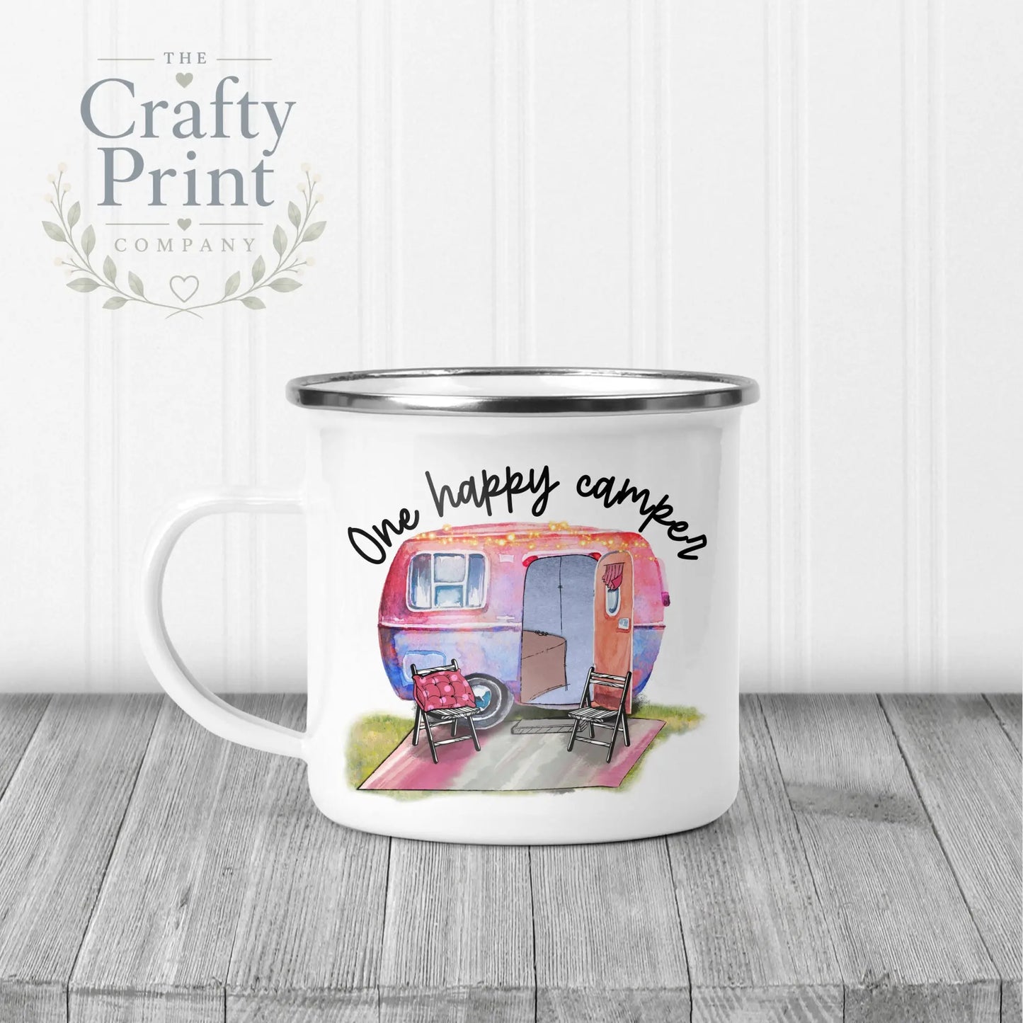 One Happy Camper Mug - Enamel - Mugs