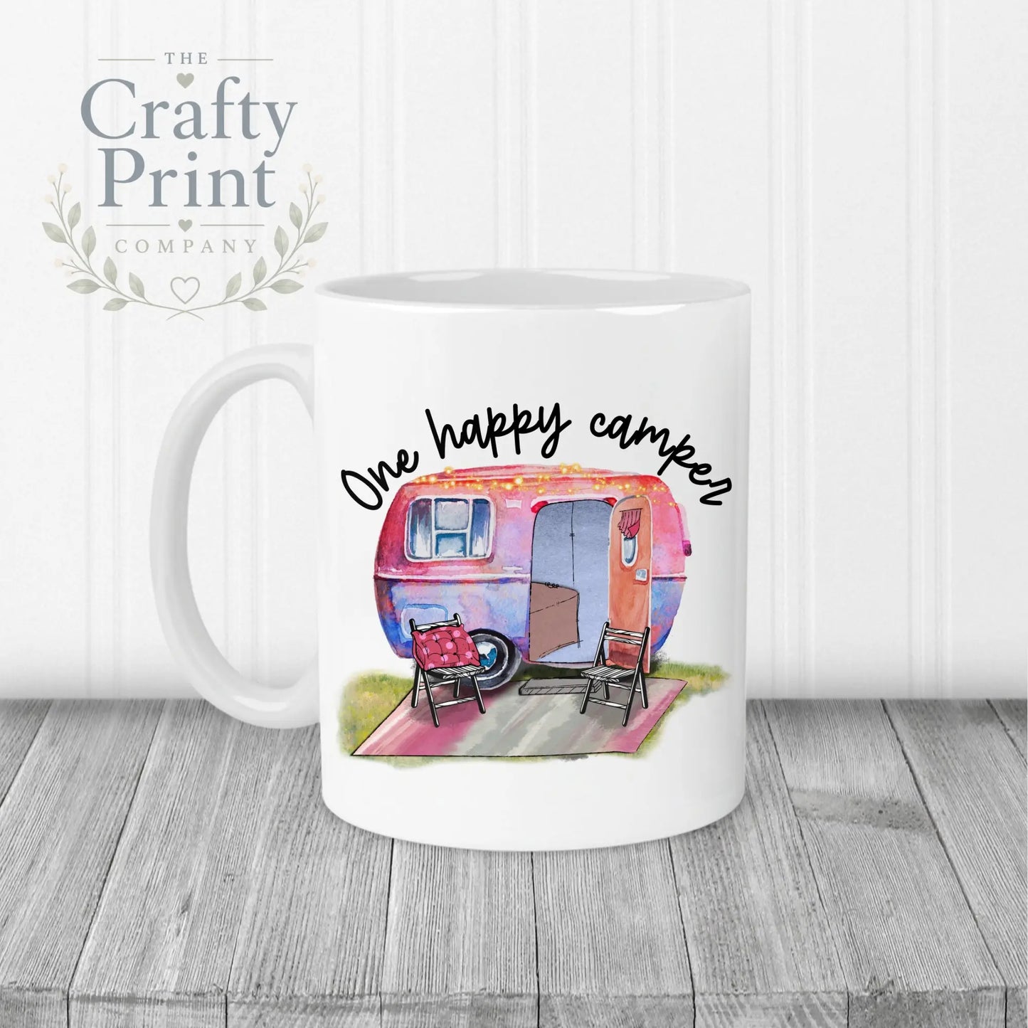 One Happy Camper Mug - White Handle & Inner - Mugs