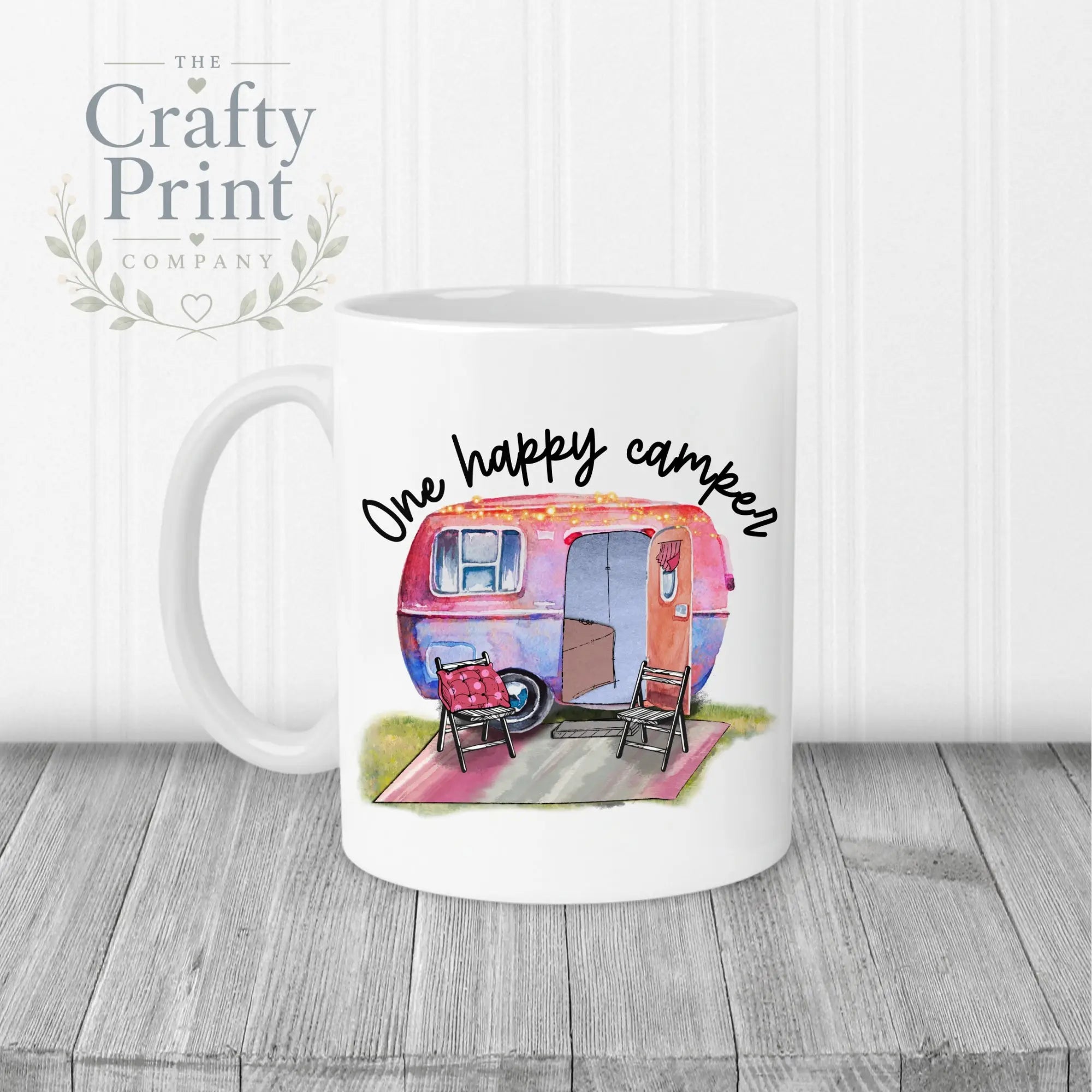 One Happy Camper Mug - White Handle & Inner - Mugs