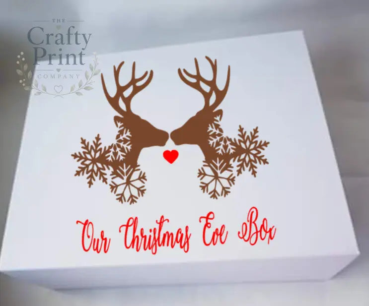 Our Christmas Eve Box Reindeer Vinyl Sticker - Decorative