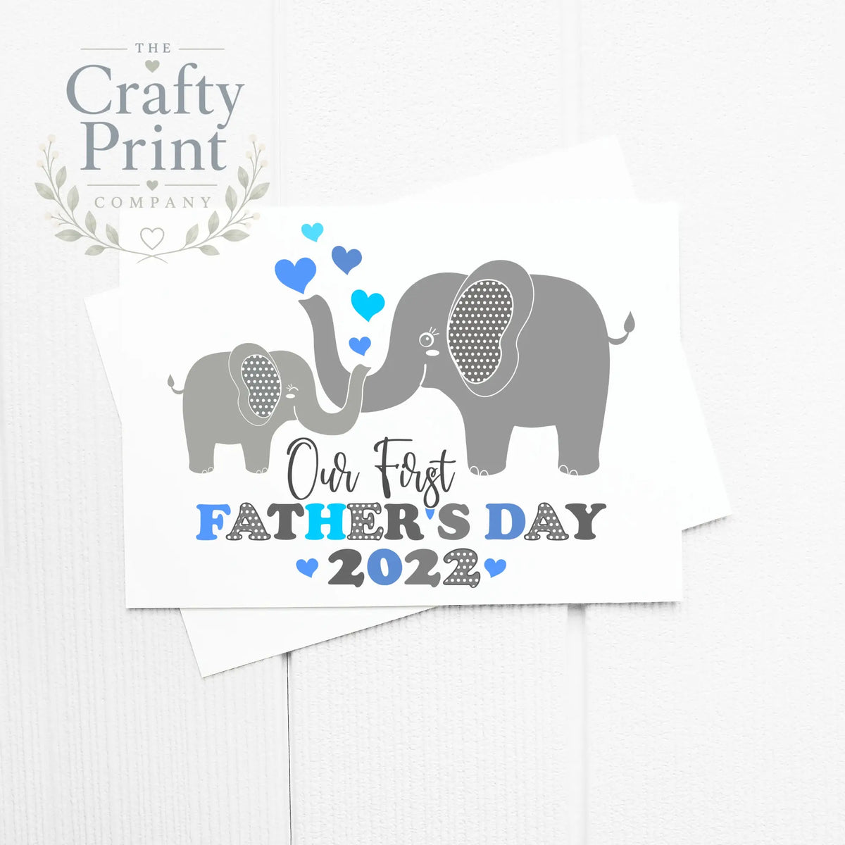 Our First Father’s Day 2022 A5 Card & Envelope - Blue