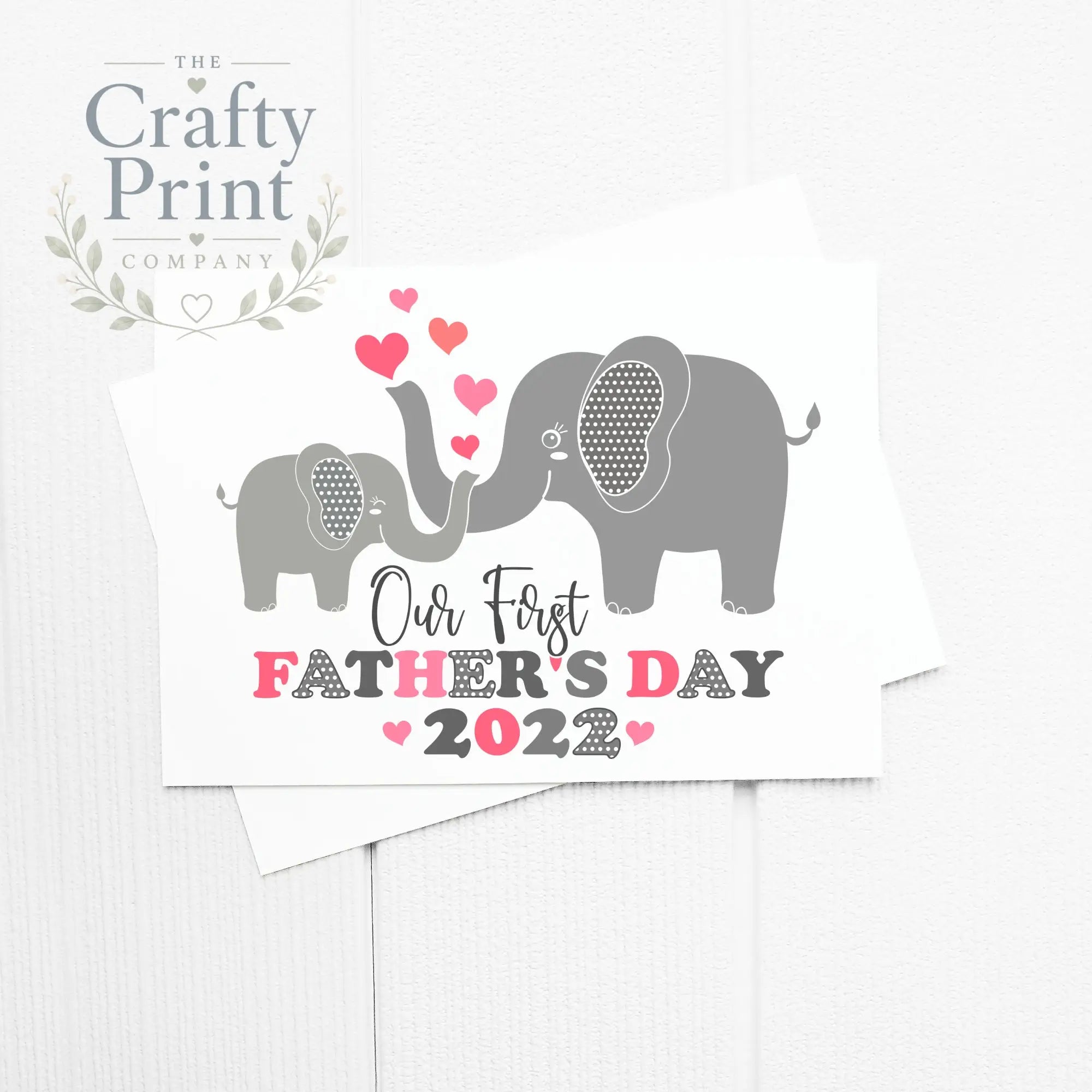Our First Father’s Day 2022 A5 Card & Envelope - Pink