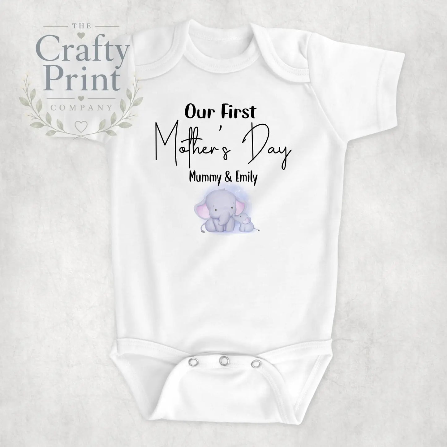 Our First Mother’s Day Elephant Personalised Bodysuit