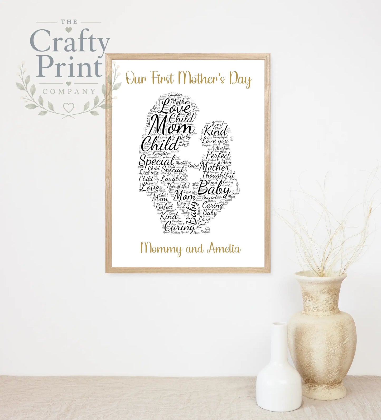 Our First Mother’s Day Wordart Print - A4 / Gold - Posters