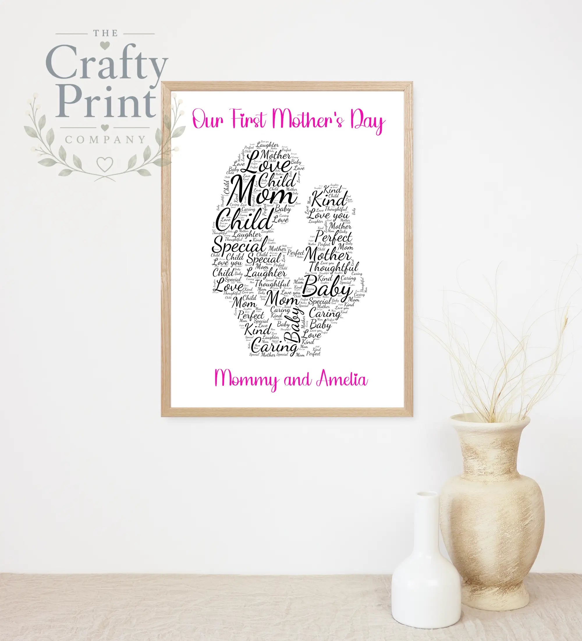 Our First Mother’s Day Wordart Print - A4 / Pink - Posters