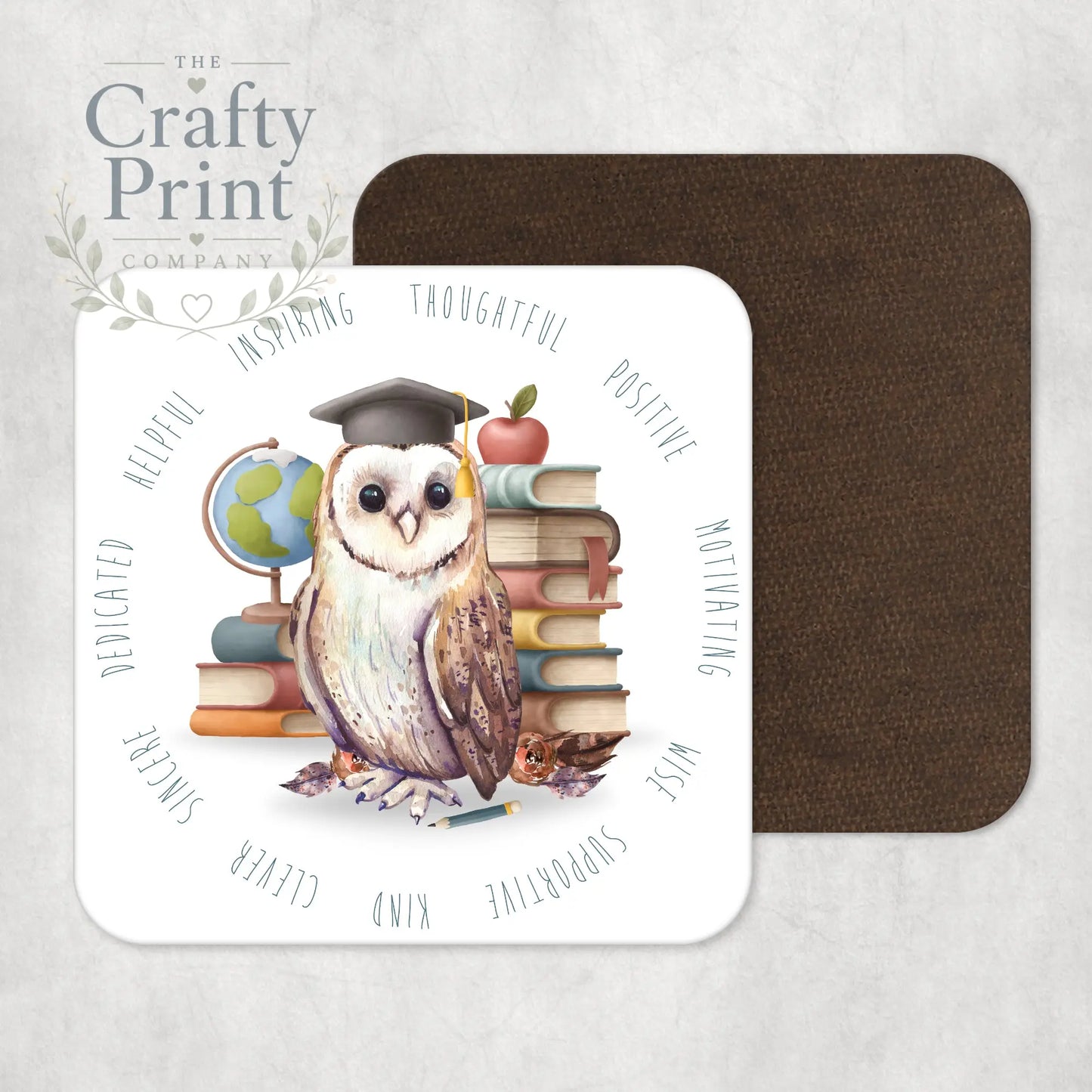 Owl Books Teacher Coaster - Male - Coasters