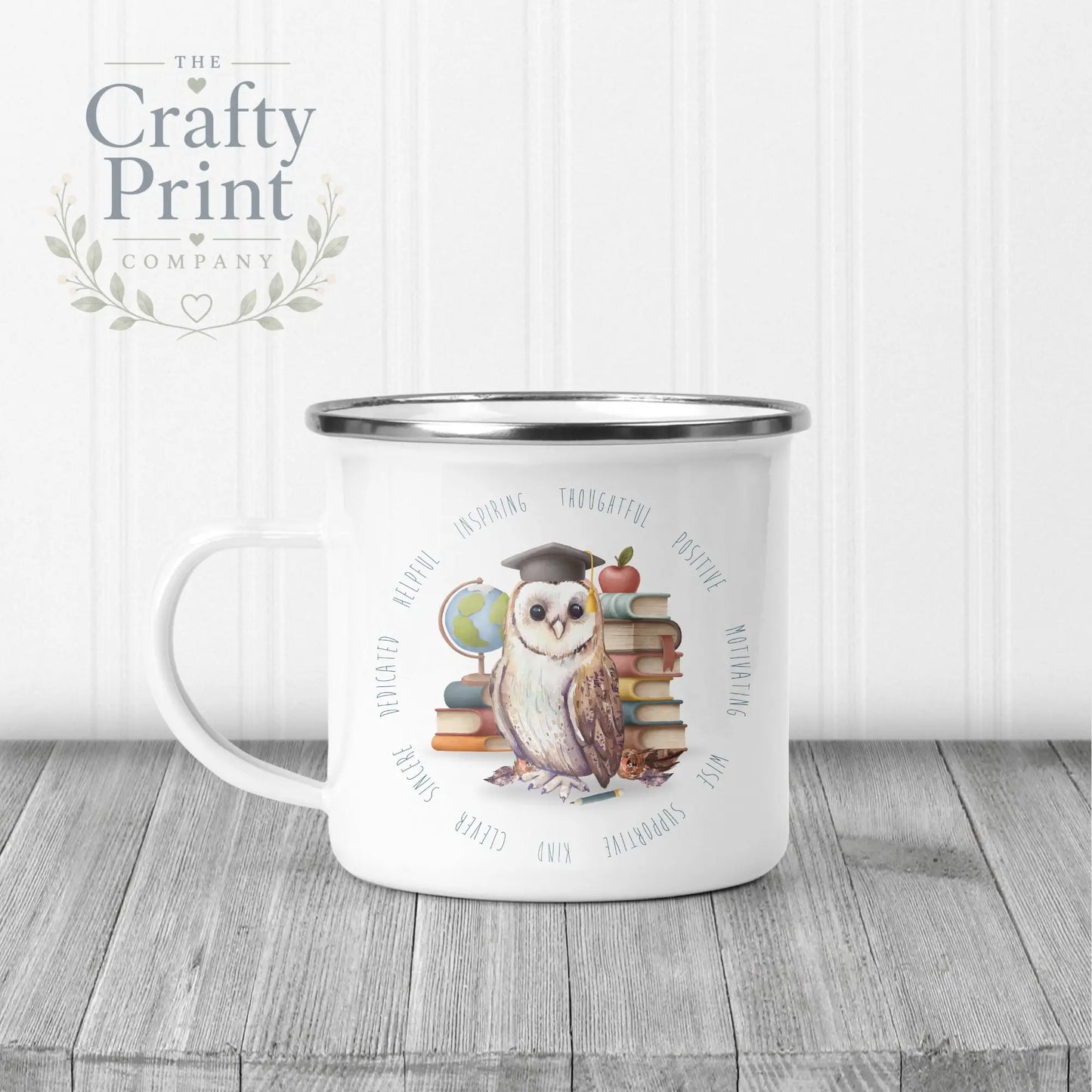 Owl Books Teacher Mug - Enamel / Male - Mugs