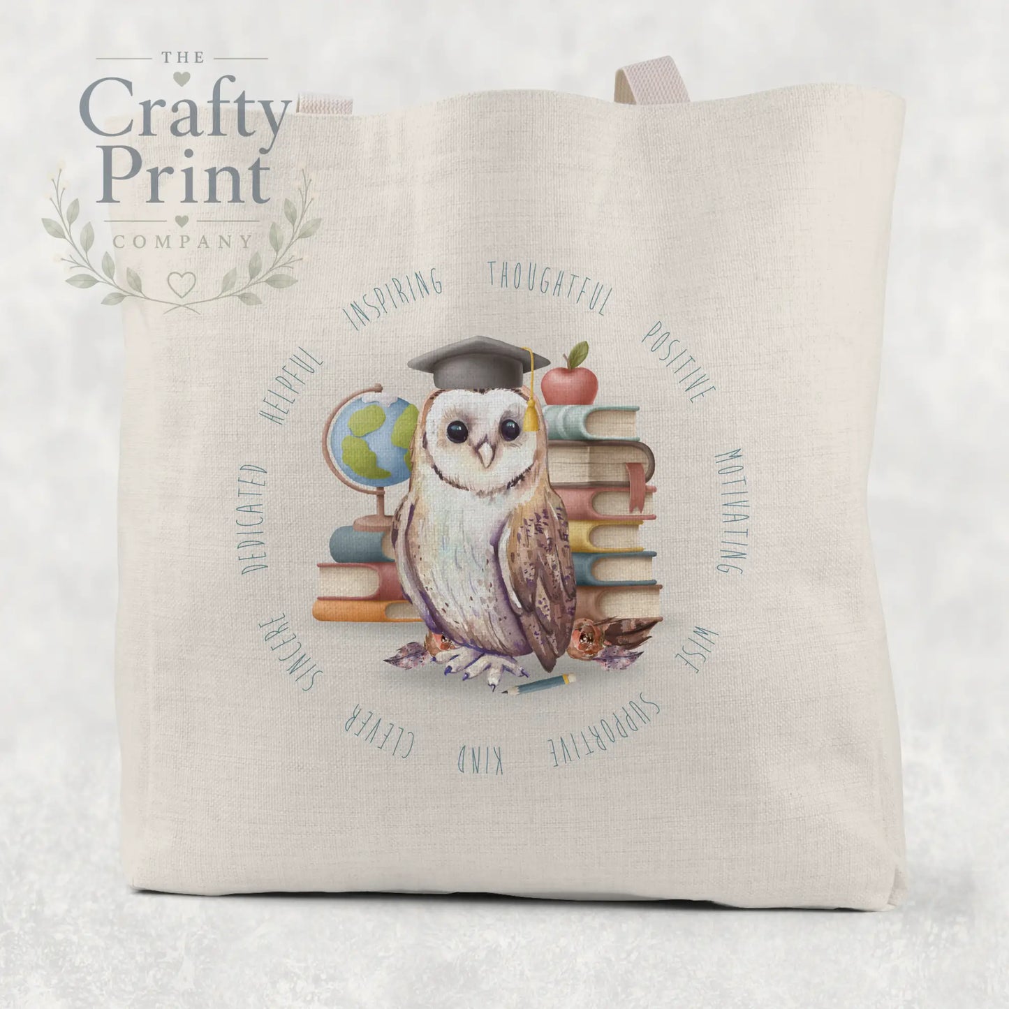 Owl Books Teacher Tote / Goodie Bag - Small 21cm x 26cm