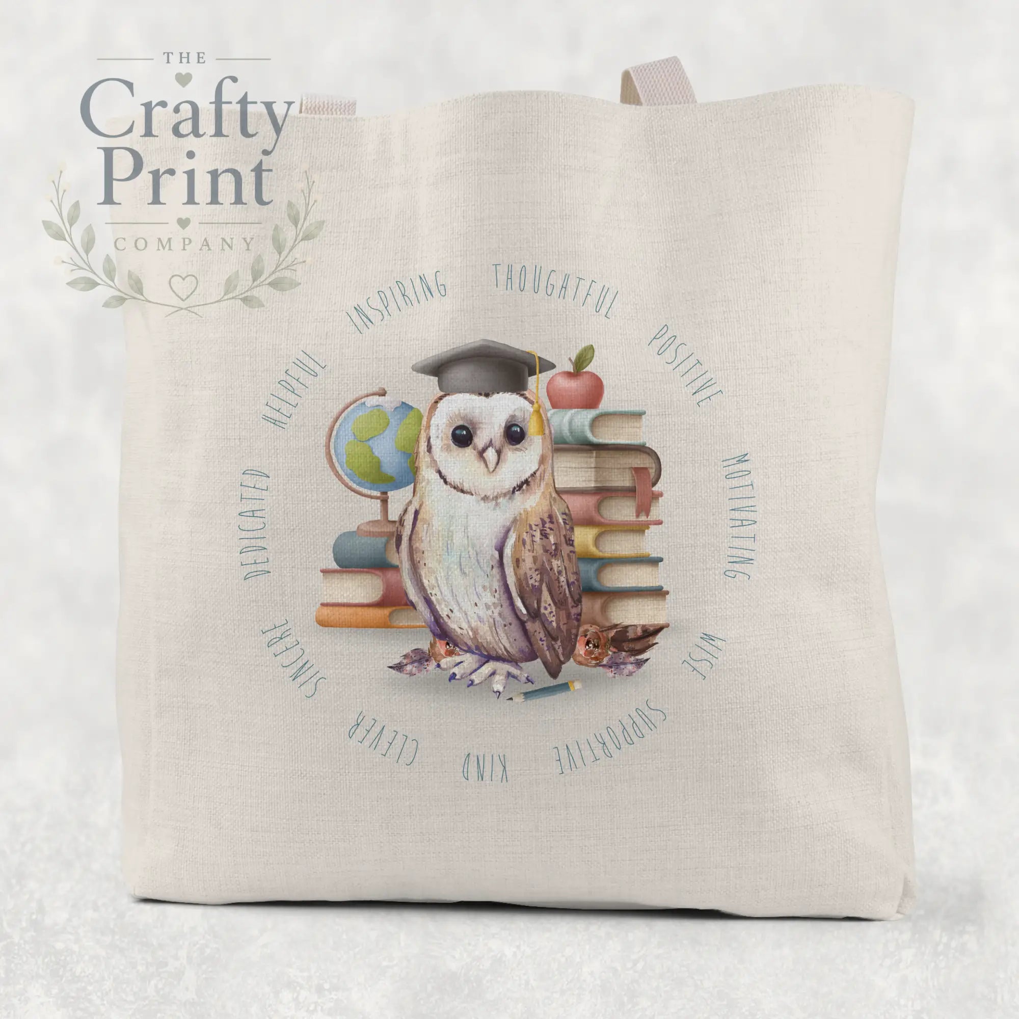 Owl Books Teacher Tote / Goodie Bag - Small 21cm x 26cm