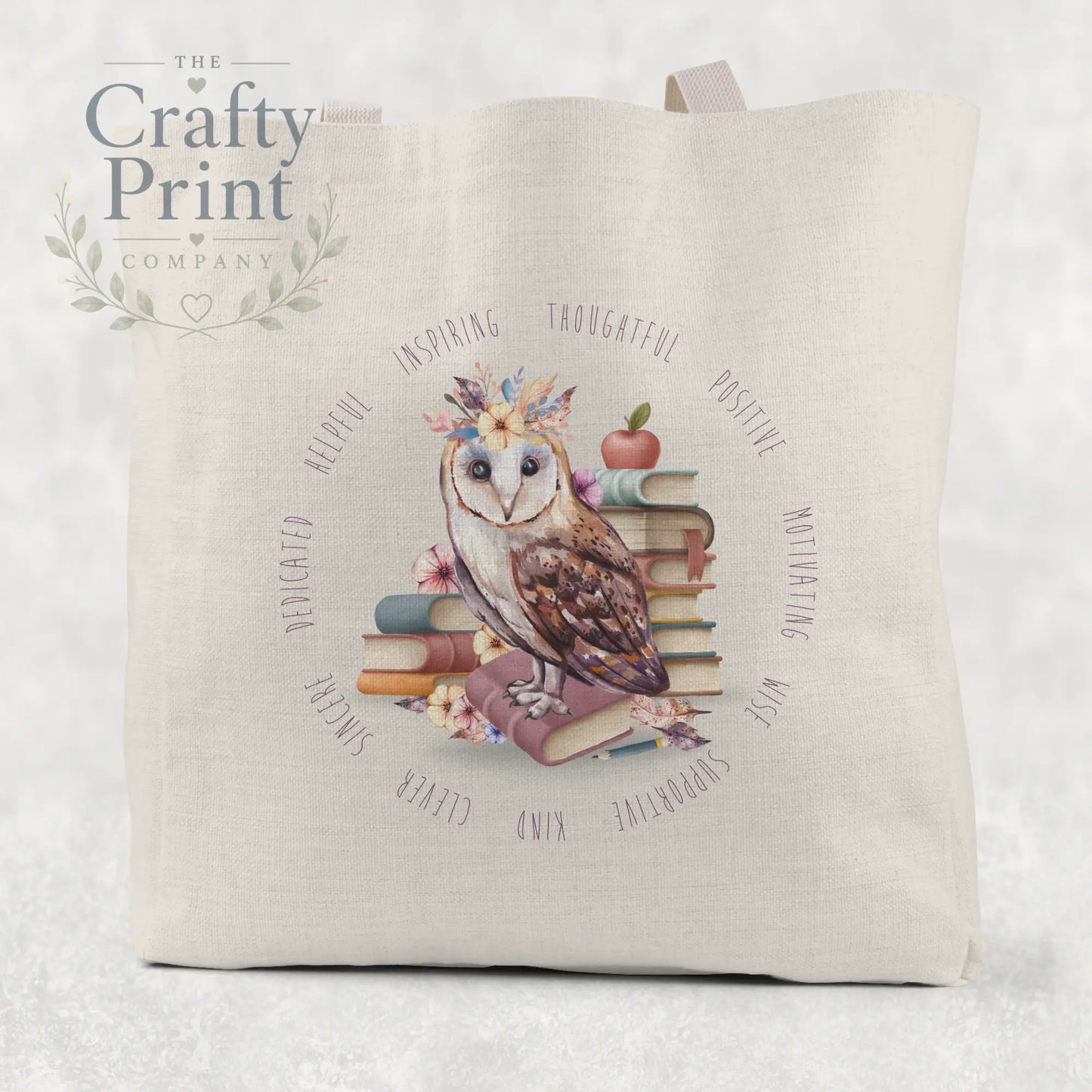 Owl Books Teacher Tote / Goodie Bag - Small 21cm x 26cm